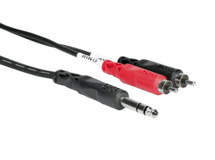 Hosa TRS-204 1/4" TRS Dual RCA Insert Cable - 4M